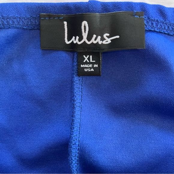 Lulus Keep on Flourishing Blue Ruffled Asymmetrical Bodycon Dress XL‎ - Picture 9 of 10